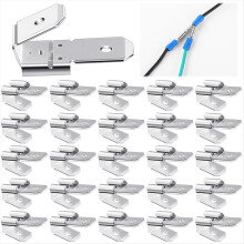 Kit com 25 Conectores Duplos Piggyback de Embutir, Terminais de Crimpagem de Desconexão Rápida Macho-Fêmea