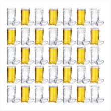 36 Stück 1 OZ durchsichtige Cowboy-Gläser Mini-Stiefel-Shotgläser aus Kunststoff, Western-Stil, transparent