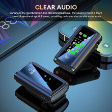 Draadloze Lavalier-microfoon met dubbele ruisonderdrukking, stereomicrofoon met oplaadcase voor camera, smartphone en livestreaming