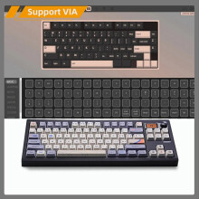 Kit de teclado mecânico GMK87 com tela de exibição, retroiluminação RGB, estrutura com juntas, para jogos, hot-swap, branco.
