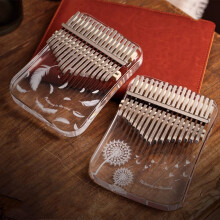 Kalimba, piano de polegar profissional com 17 teclas, teclado de acrílico, instrumento musical branco.
