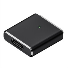 Austauschbarer Adapter für Magsafe3 (Typ-C-Buchse auf 5-polig), hohe Ausgangsleistung 100 W mit LED /Pro Schwarz