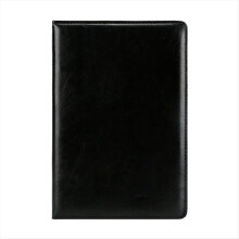 Caderno de couro B5 com capa macia, ideal para viagens, estudantes e material de escritório, na cor preta.