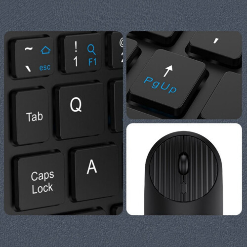 Conjunto de teclado e mouse sem fio Bluetooth 2.4G com carregamento Tipo-C, compatível com celulares, tablets e dispositivos dobráveis. 1