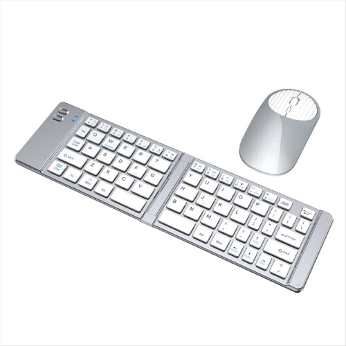 Conjunto de teclado e mouse sem fio Bluetooth 2.4G com carregamento Tipo-C, compatível com celulares, tablets e dispositivos dobráveis. 2