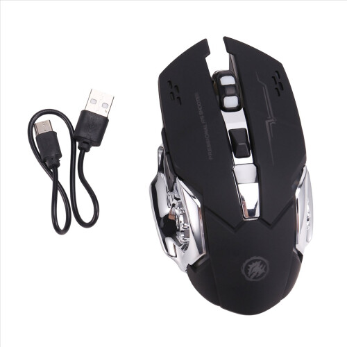 Mouse wireless silenzioso USB ricaricabile per computer da gioco Bluetooth per PC e laptop nero 1
