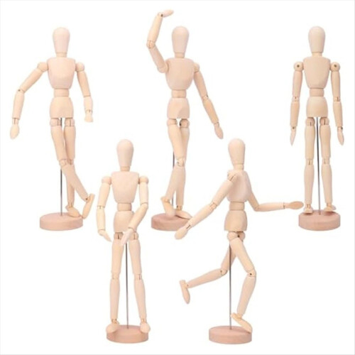 Conjunto de 5 Manequins de Madeira de 30 cm (12 Polegadas) para Desenho, Pintura e Posicionamento. 1