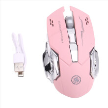Mouse wireless silenzioso USB ricaricabile per computer da gioco Bluetooth per PC e laptop rosa