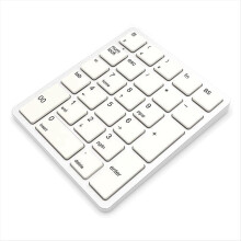 Teclado numérico sem fio recarregável de 2,4 GHz para laptops, branco.