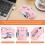 Mouse wireless silenzioso USB ricaricabile per computer da gioco Bluetooth per PC e laptop rosa 6