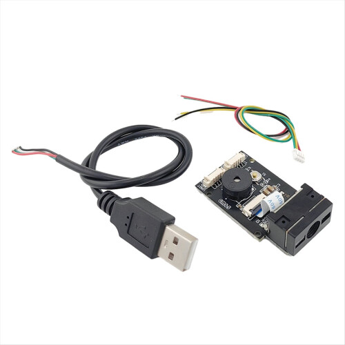 Novo leitor de código de barras GM65 USB com fio, leitor de código de barras 1D e 2D, módulo QR, CMOS, buzzer para lembretes com cabo UART.