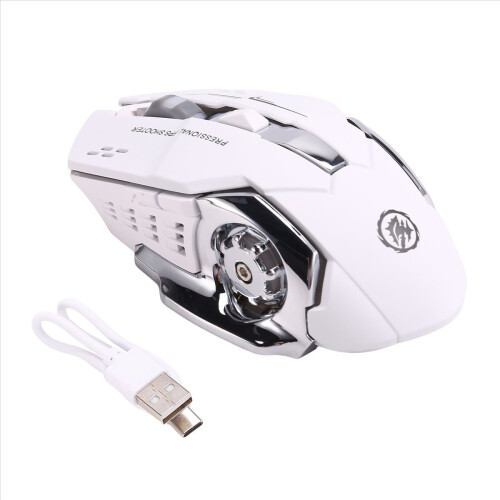 Mouse wireless silenzioso USB ricaricabile per computer da gioco Bluetooth per PC e laptop bianco 2