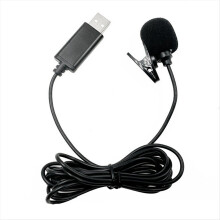 USB Lavalier Reversmicrofoon Omnidirectioneel Bedrade Clip-on Microfoon Handsfree Plug & Play voor Computer PC Laptop 2M