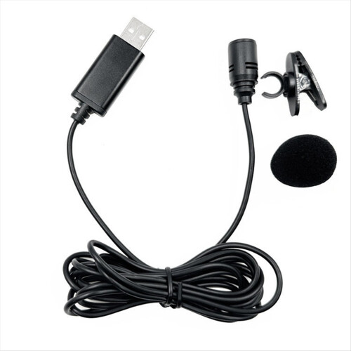 USB Lavalier Reversmicrofoon Omnidirectioneel Bedrade Clip-on Microfoon Handsfree Plug & Play voor Computer PC Laptop 2M 2