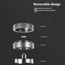 Presse à café avec tasseur à quatre hélices, base en acier, marteau et distributeur à déchargement automatique, gris, 53 mm