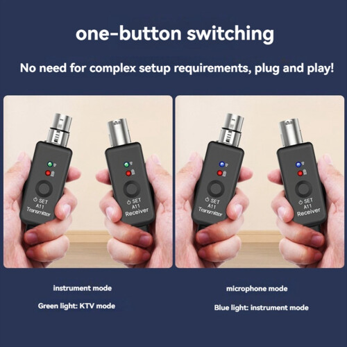 Sistema wireless per microfono Trasmettitore e ricevitore UHF per microfono dinamico/a condensatore 2