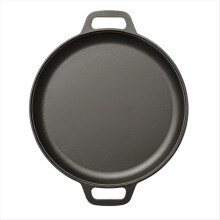 Gusseiserne Grillpfanne für Camping, Doppelgriff, antihaftbeschichtet, ideal für Pfannkuchen, Pizza, Steaks, Schweinefleisch und Hähnchen