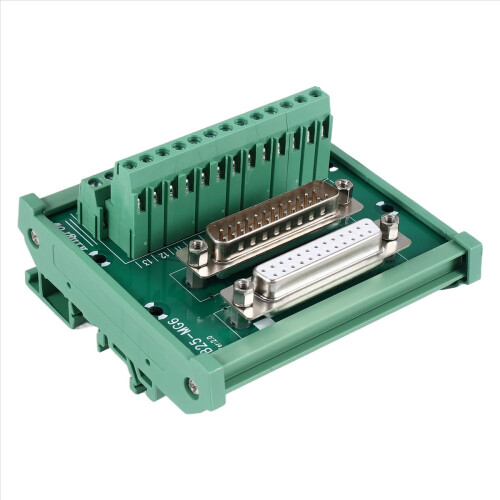 Módulo de interface DB25 para montagem em trilho DIN com conectores macho/fêmea 2