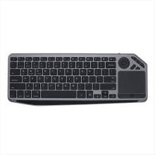Kabellose Bluetooth-Tastatur mit Touchpad, 7-farbiger Hintergrundbeleuchtung, 2,4-GHz-WLAN und wiederaufladbarem Trackpad für Smart-TVs