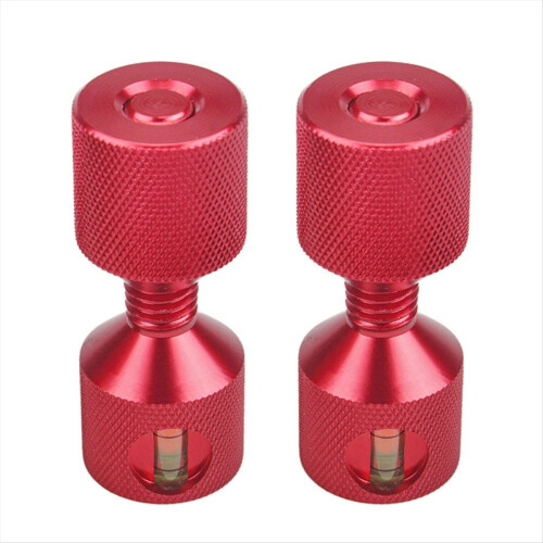 Conjunto de dois pinos de alinhamento de flange de 1-1/8 polegadas em alumínio 6061 com nível, vermelho. 1