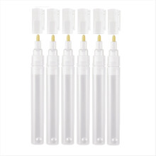 Kit com 6 Canetas Marcadoras Vazias e Preenchíveis para Retoque de Pintura, Ponta Redonda Inclinada, 3mm