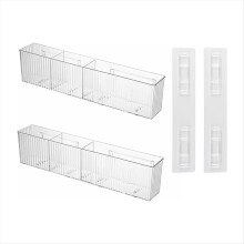 2er-Pack Badezimmer-Make-up-Organizer zur Wandmontage, transparente Organizer mit 3 Fächern, schwebenden Regalen