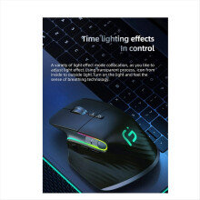 Mouse sem fio Bluetooth 5.0 2.4G portátil óptico ergonômico para destros, preto.