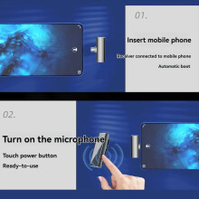 Micrófono de solapa inalámbrico con pantalla LCD, caja de carga, micrófono portátil con reducción de ruido para transmisión en vivo, C