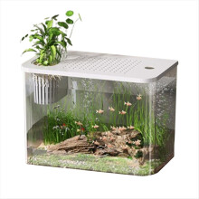 Aquarium, transparent, für den Schreibtisch, Schildkröten-Aquarium, kleines dekoratives Gefäß für schwarze Fische