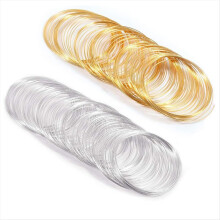 Alambre de memoria de 200 vueltas para hacer pulseras, joyas en tonos dorados y plateados, y abalorios.