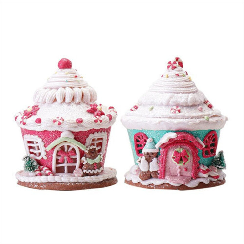 Conjunto de decoração natalina para casa, com castelo luminoso e janelas (B) 1