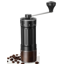 Mini moedor de café manual com 40 configurações ajustáveis, capacidade de 30g, ideal para viagens, camping e escritório.