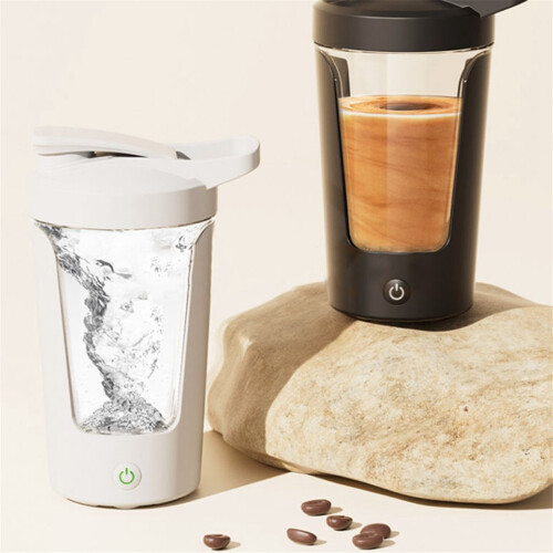 Copo Elétrico para Misturar Café e Leite com Rotação - Portátil e Automático - Branco 2