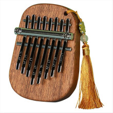 Kalimba portátil de 8 tons em formato de gota d'água, tamanho médio, em madeira de sapele, ideal para iniciantes. Instrumento de dedo.