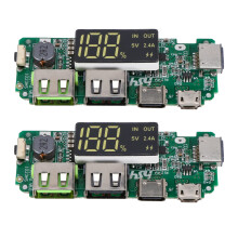 LED Dual USB 5V 2.4A Micro/Type-C mobiele powerbank 18650 oplaadmodule lithiumbatterijladerbord 2 stuks