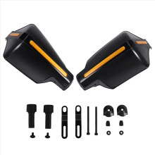 Coppia di protezioni per manubrio da 7/8 pollici e 22 mm per moto, spazzola per bici, protezione antivento (nero)