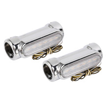 Luz de condução/sinalização de direção LED para motocicleta (prateada)