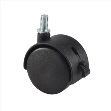 Meubelzwenkwiel met vergrendeling, 8 mm schroefsteel, 2 inch diameter wiel, zwart