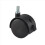 Rodízio giratório com trava para móveis, haste de rosca de 8 mm, roda de 2 polegadas de diâmetro, preto. 1