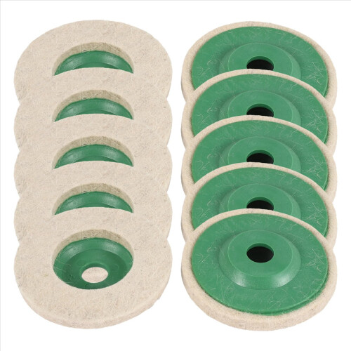Conjunto de 10 Discos de Polimento Redondos de Lã de 100mm (4 Polegadas) para Polimento de Metais de Cobre, Ferro e Alumínio 2