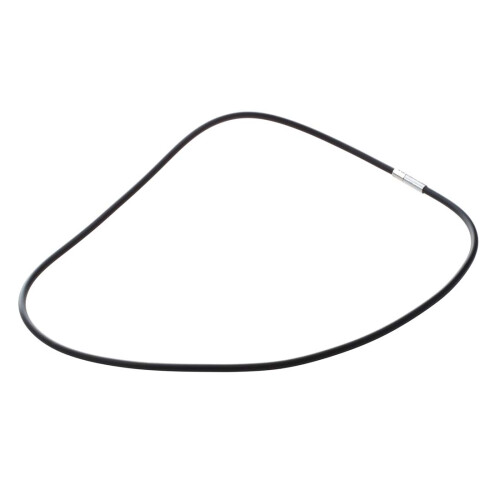 Colar de cordão de borracha de 3 mm com fecho de aço inoxidável, 50 cm (19,75 polegadas) de largura - Preto 2