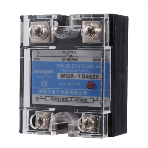 -1 D4825 Μονοφασικό Ρελέ Στερεάς Κατάστασης SSR 25A DC 3-32 V AC 24-480