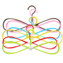 Juego de 6 perchas de plástico antideslizantes con forma de 8 que ahorran espacio para secar ropa.