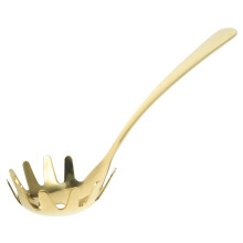 Stainless Steel Spaghetti Spoon Slotted Pasta Server For Noodle Straining GoldColored Ladle For Kitchen Use