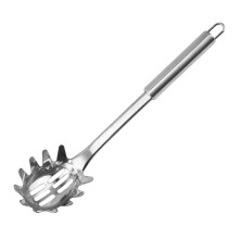 Stainless Steel Pasta Spoon With Serrated Edges And Drain Long Handle Spaghetti Server For Home And Restaurant Use