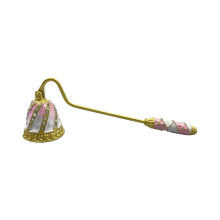 Elegant Antique Metal Enameled Candle Snuffer Decorative Safety