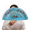 Classical Chinese Type Wooden Folding Fan Handcrafted-Sky Blue 1