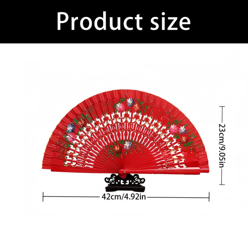 Classical Chinese Type Wooden Folding Fan Handcrafted-Sky Blue 2