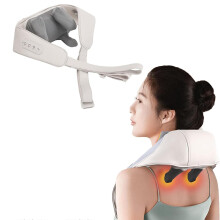 Neck Massager With Heat, Shiatsu For Back Neck And Shoulders, 2 Modes, 3D Kneading, Lower Back & Legs, Office/Home White