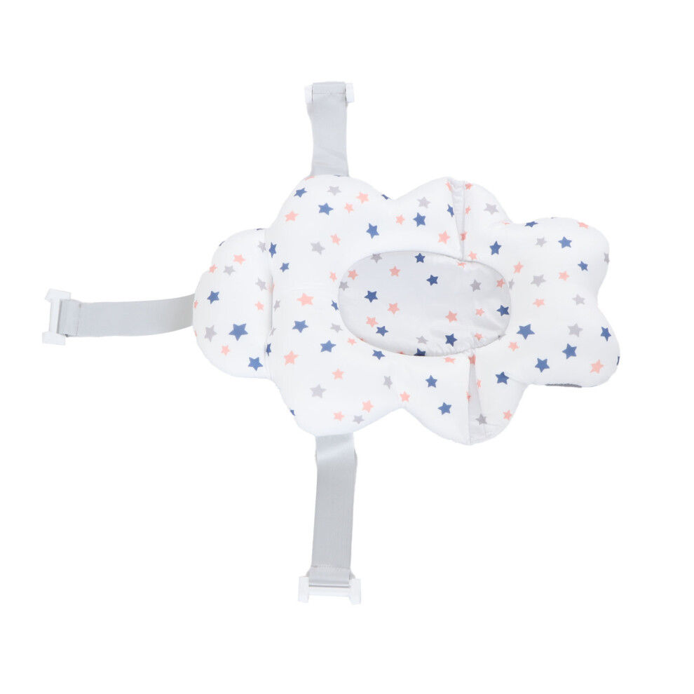 Baby Bath Seat Foldable, Soft Polyester Support Mat, 57Cm White
